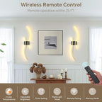 Battery Operated Wall Sconce Set of 2, Dimmable Modern LED Rechargeable Wall - Image 2