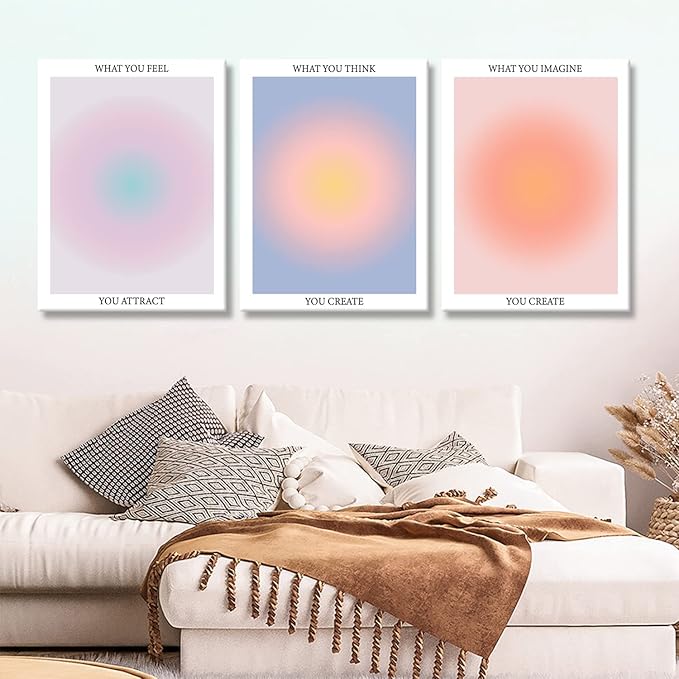 Framed 3Pcs Abstract Wall Art Poster Room Aesthetics Spiritual Spiritual - Image 3