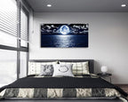Cao Gen Decor Art S06962 Wall Art Canvas Prints Moon Sea Ocean Landscape 1 - Image 2