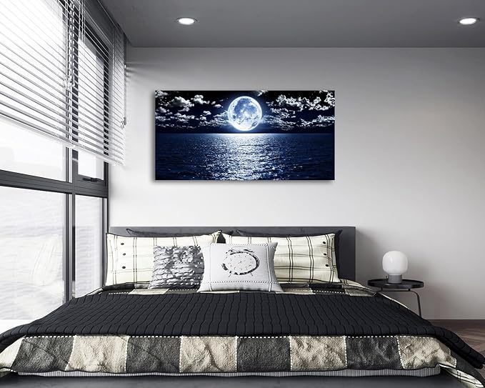 Cao Gen Decor Art S06975 Wall Art Canvas Prints Moon Sea Ocean Landscape 1 - Image 7