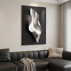 Framed Black and White Abstract Wall Art, Large Modern Elegant Prints Paintings - Image 5