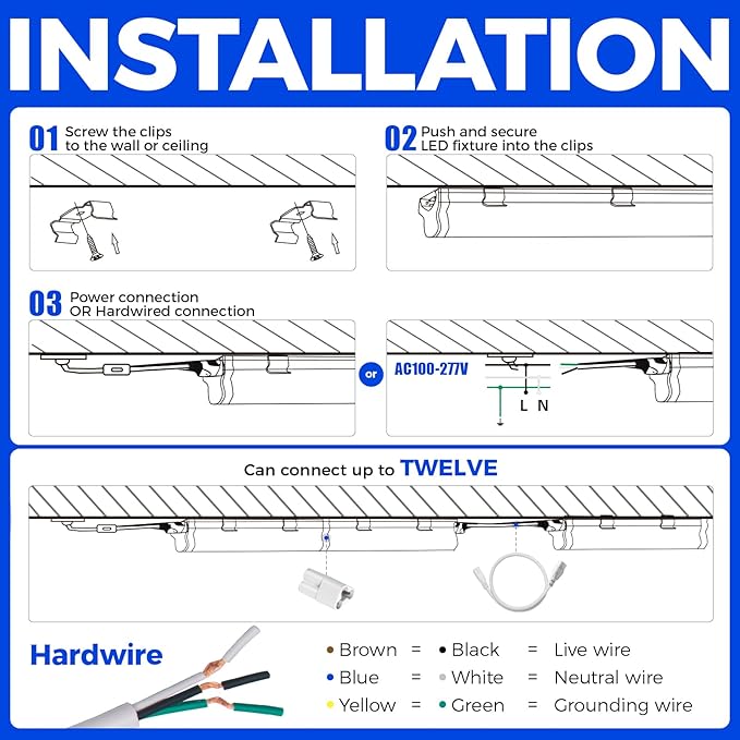 Barrina T5 LED Ceiling Light Fixtures, Corded Electric - Image 9