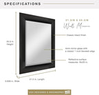 MCS Simplicity 21.5x25.5 Large Wall Mirror, Vertical & Horizontal Wall Hanging - Image 3