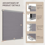 Grandekor No Drill No Tools Cordless Cellular Shades, 33.5" W x 64" H, UV - Image 9