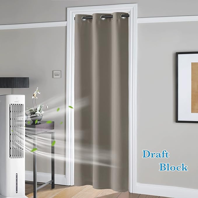RYB HOME Temporary Doorway Curtains Blackout Privacy Room Divider Curtains - Image 2