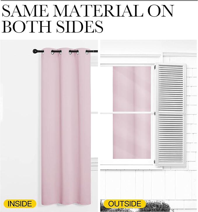 NICETOWN Baby Pink Blackout Curtains 120 inches Length - Image 5