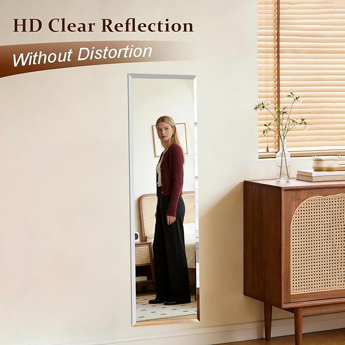 Frameless Mirror Full Length 51"x16" | Wall Mount Mirror Full Length Beveled - Image 4