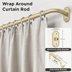 Curtain Rods 32-46 Inch, 1 Inch Adjustable Heavy Duty Room Darkening Window - Image 2