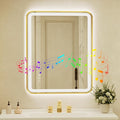 28x40 Inch Gold Framed LED Bathroom Mirror by Unknown