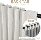 100% Blackout Shield Linen Blackout Sliding Door Curtains - Image 3