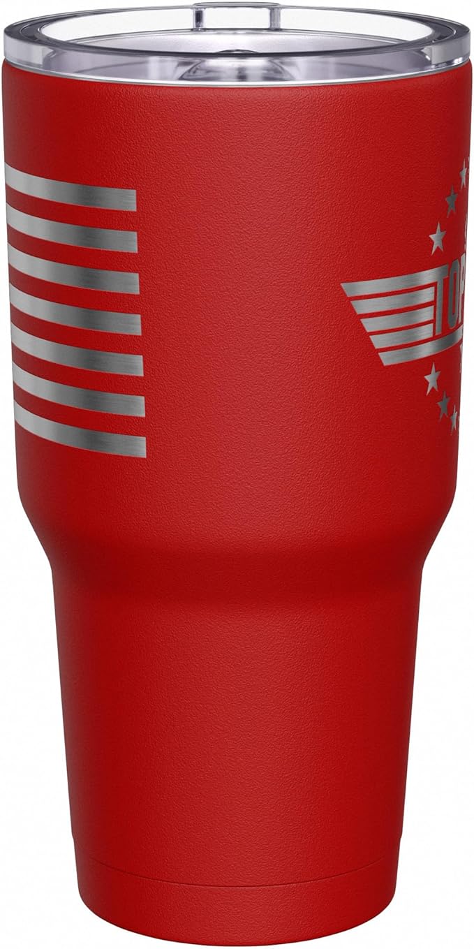 We The People Holsters - Top Dad - Coffee Tumbler - American Flag Coffee Travel Mug - Engraved Tumbler - Double Insulated Tumbler - 30 oz