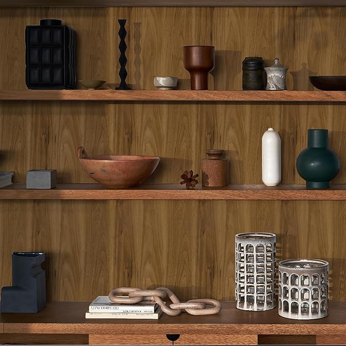 Wood Contact Paper Peel and Stick, Thicken Vintage Brown Wood Grain Wallpaper - Image 6