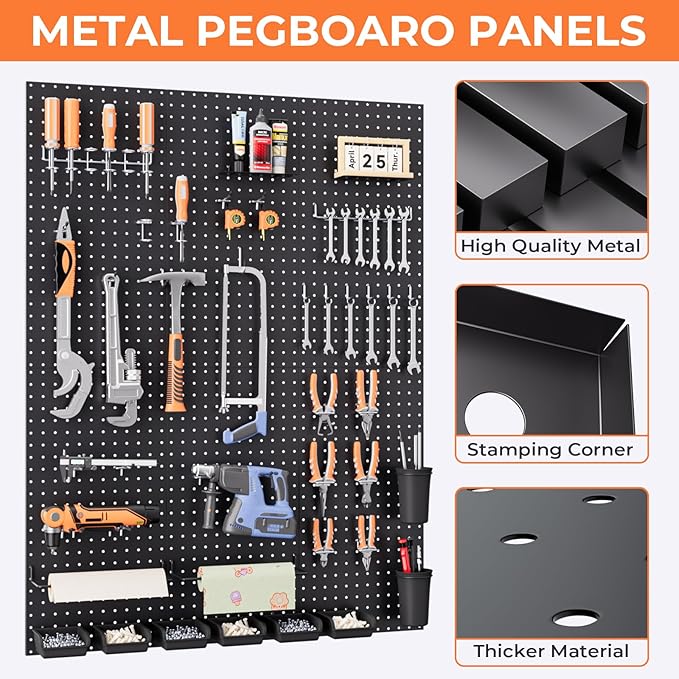 INCLY 48x36 Inch Metal Peg Board Kit - Image 7