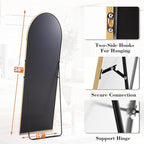 Sweetcrispy 58"x19" Arched Full Length Mirror, Leaning or Standing Full Body - Image 5
