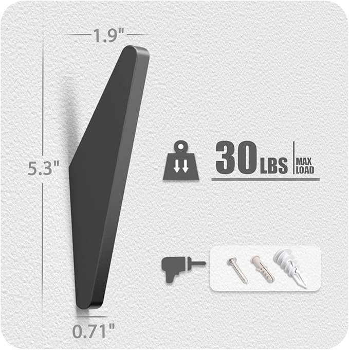 COCOYA 4Pack Metal Wall Hooks, Minimalist Coat Hooks Matte Black Simple Modern - Image 6