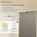 Keonjinn 48" x 36" Brushed Nickel Bathroom Vanity Mirror, Decorative Aluminum - Image 8