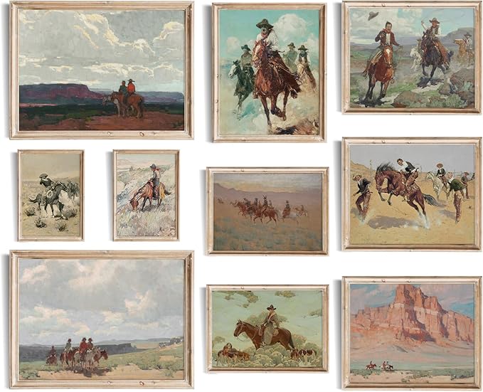Uniro Western Decor Vintage Western Cowboy Wall Art, Farmhouse Wall Decor by uniro