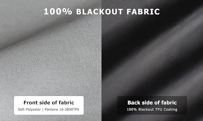 LazBlinds 100% Blackout Roller Shades, No Tools No Drill Cordless Blinds - Image 2