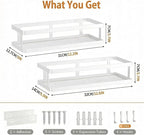 PUSDON 2-Pack Minimalist Shower Caddy Wall Mount, Open Frame Bathroom Shelf - Image 3