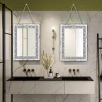 2 Piece Wall Mirrors, Crush Diamond Wall Décor Silver Decorative Mirrors - Image 6