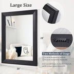 AAZZKANG Black Mirrors for Wall Rectangle Wood Framed Large 28"x20" Decorative - Image 2