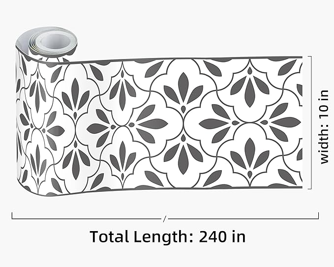 FLFK Wallpaper Border Black and White Patterns Peel and Stick Wall Border Self - Image 2