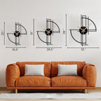 Modern Geometric Metal Wall Clock, Minimalist Black Steel Design, Silent - Image 9
