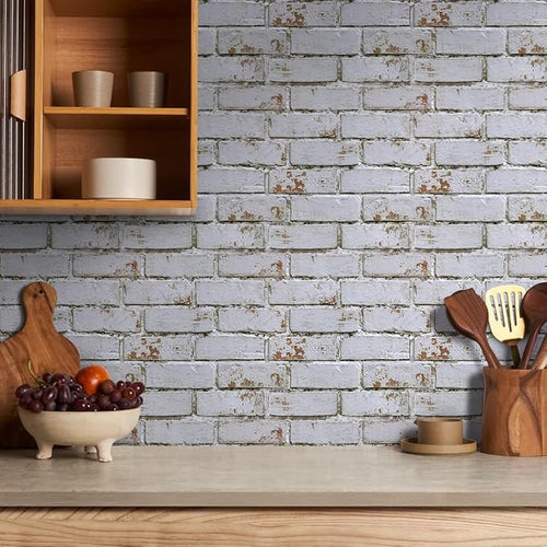 3D Faux Brick Wall Panels Peel and Stick, Small Brick-Look Textured Wall Sticker - Image 2