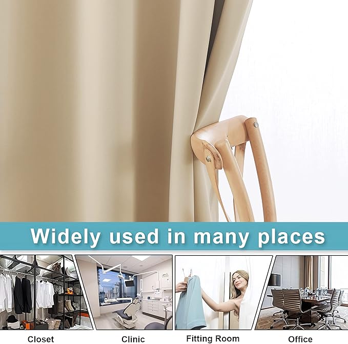 RYB HOME Blackout Room Divider Curtains Privacy Room Separator Extra Long Wide - Image 5