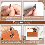 3 Pcs PU Leather Mail Holder Wall Mount Brown PU Leather Letter Holder Vintage - Image 7