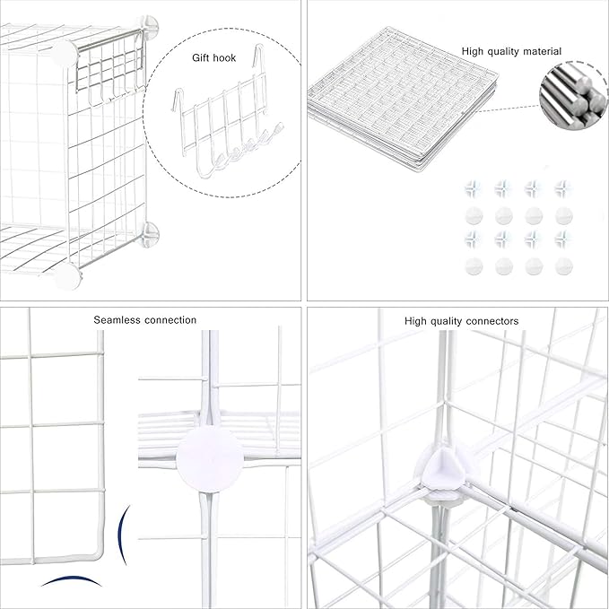 C&AHOME Wire Cube Storage, 8-Cube Organizer Metal C Grids Storage, Storage Bins - Image 6