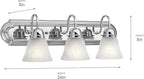 Kichler 24" 3-Light Vanity Bath Light in Chrome, Modern Bathroom Light - Image 9