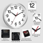 Rohioue Wall Clock Modern 8 Inch Battery Operated Silent Non Ticking Small - Image 4