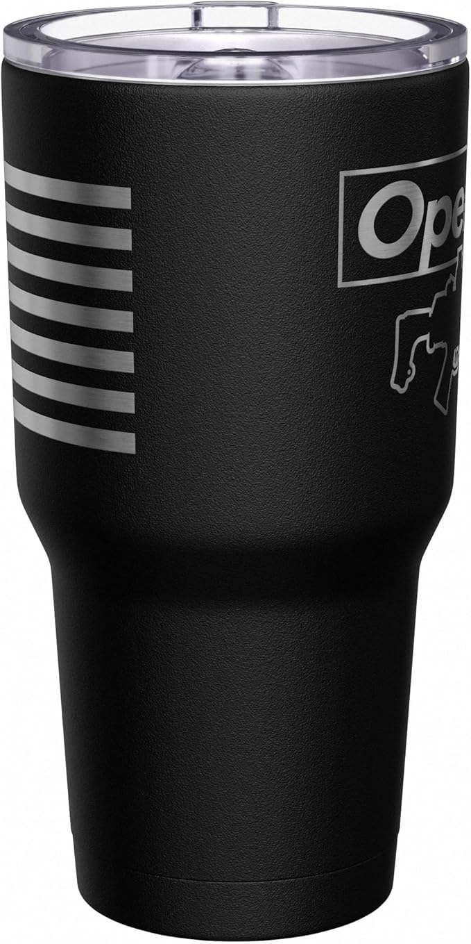 We The People Holsters - Supreme Operator - Coffee Tumbler - American Flag Coffee Travel Mug - Engraved Tumbler - Double Insulated Tumbler - 30 oz