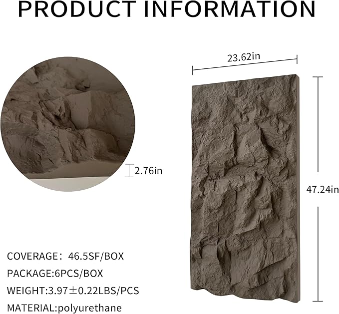 3D Faux Stone Wall Panels, Lightweight & Waterproof Accent Marble Rock Skin - Image 2