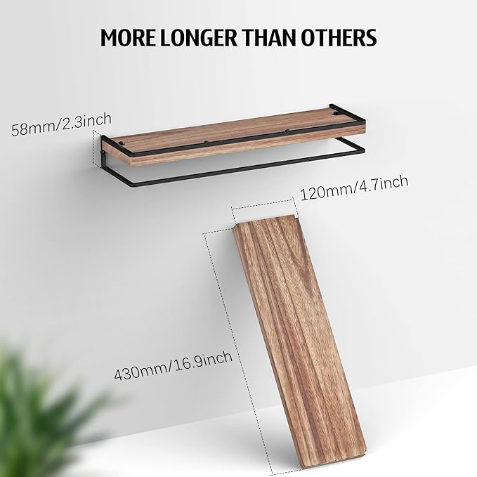 Meangood Floating Shelves Wall Mounted Set of 2, Wall Shelf - Image 3