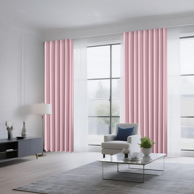 CUCRAF Light Pink Blackout Curtains 72 inch Length 2 Panels Set, Rod Pocket - Image 8