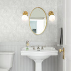 Ismoon Peel and Stick Wallpaper Vintage Floral Contact Paper Boho White and - Image 3