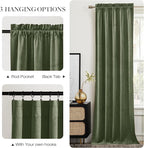 NICETOWN Sage Green Room Darkening Curtains & Drapes 120 inches Long 2 Panels - Image 6
