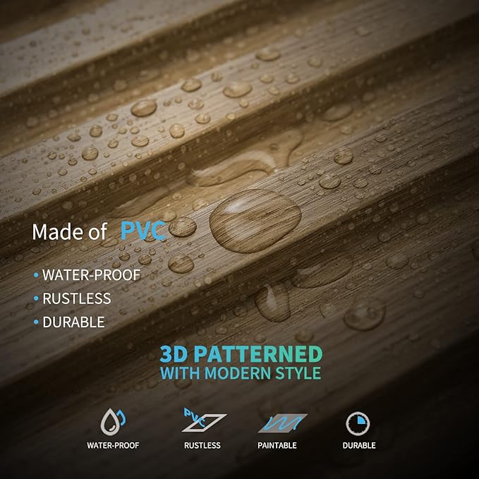 Art3d Slat Wall Panel, 3D Fluted Textured Panel 12-Tile 19.7 x 19.7in. - Image 5
