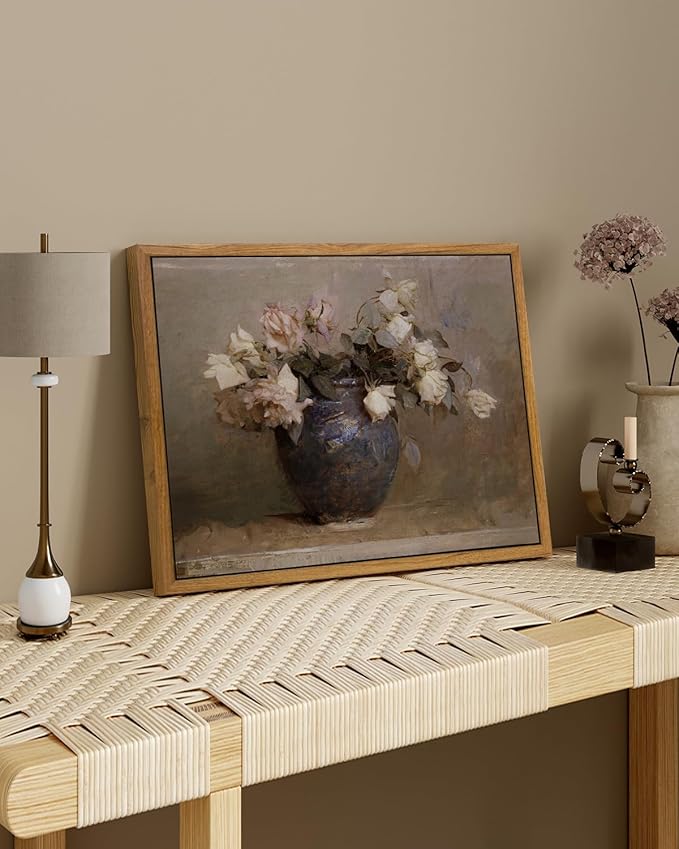 InSimSea Framed Canvas Wall Art Vintage Decor, Home Decor Flower in Pots Canvas - Image 3