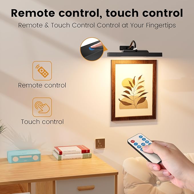 Wireless Picture Lights 12", 4400mAh Battery Powered Cordless Wall Lights - Image 6