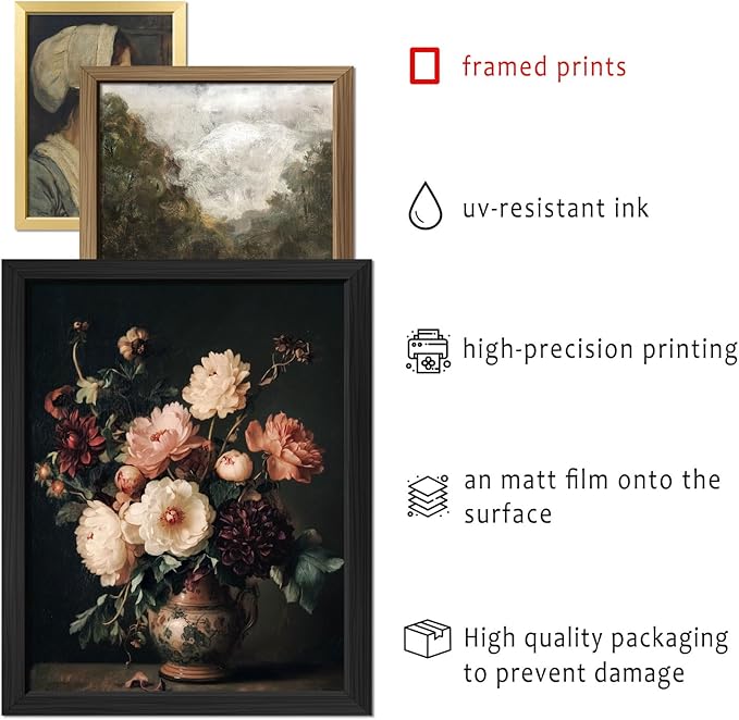 16 PCS Framed Vintage Wall Art Decor, Moody Victorian Gothic Dark Academia - Image 3