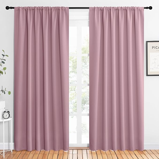NICETOWN 2 Panels Blackout Curtains, Rod Pocket Thermal Insulated Drapes 84 by NICETOWN