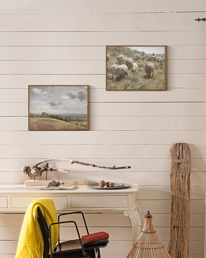 InSimSea Framed Canvas Wall Art, Vintage Decor - Image 4