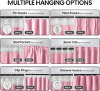 Pink Curtains Blackout for Girls Bedroom 2 Panels Set - Image 2