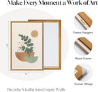Framed Abstract Boho Wall Art for Living Room, Large Botanical Sage Green Plant - Image 6