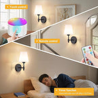 YHCDLAMP Battery Operated Wall Sconces Set of Two, Rechargeable Wireless Wall - Image 7