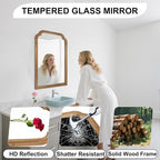 Wood Bathroom Mirror for Wall, 30 x 20 Inch Decorative Wall Mirror - Image 4