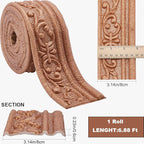 CRASPIRE 82.5 x 3 Inch Brown Crown Molding Peel and Stick Self Adhesive - Image 2